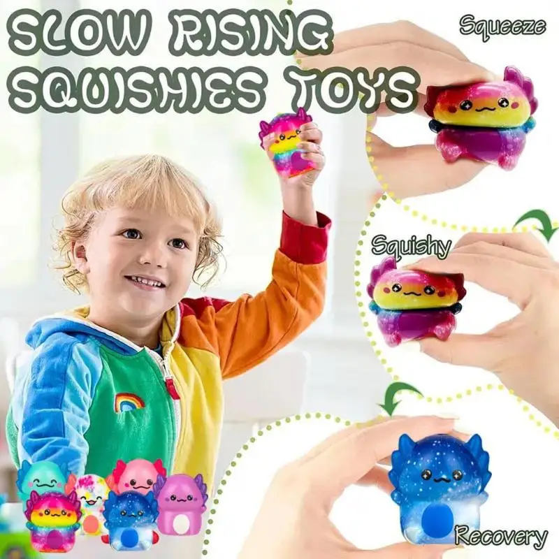 12Pcs Cute Animal Stress Relief Squeeze Toys Octopus Elephant Newt Designs for Kids Adults Easter Egg Fillers