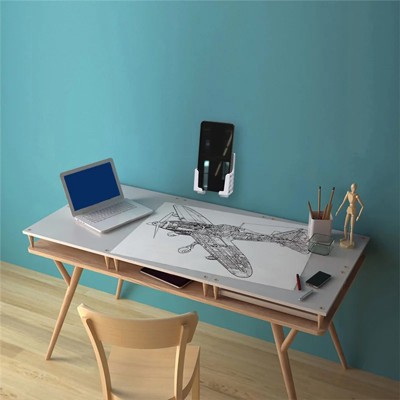 كامل الكمبيوتر اللوحي الهاتف المحمول جدار جبل حامل المزدوج فتحة للبطاقات المحمول حامل جوّال بلاستيكي توفير المساحة قوس