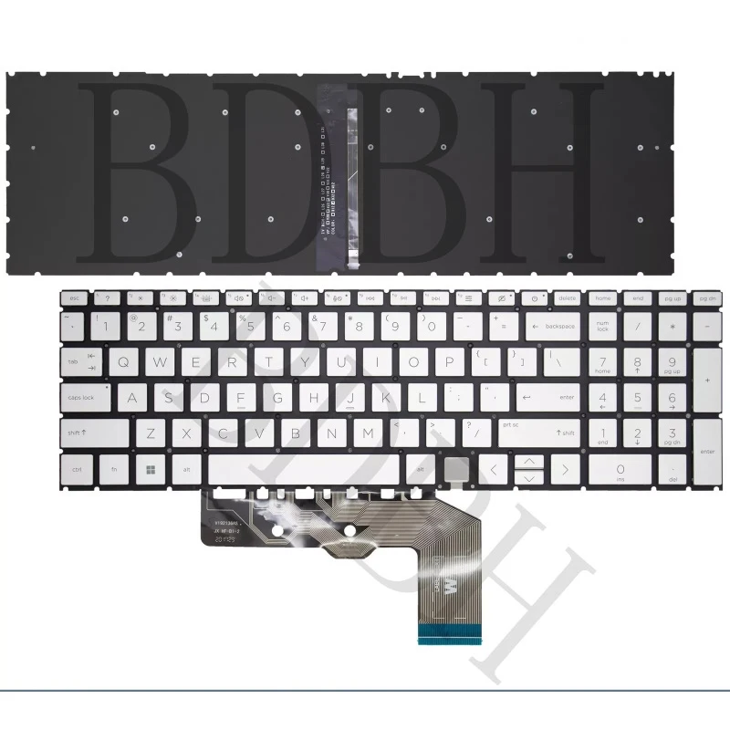silver Keyboard For HP Envy x360 15-EE 15M-ED TPN-C149 15-AG TPN-W140 Backlit