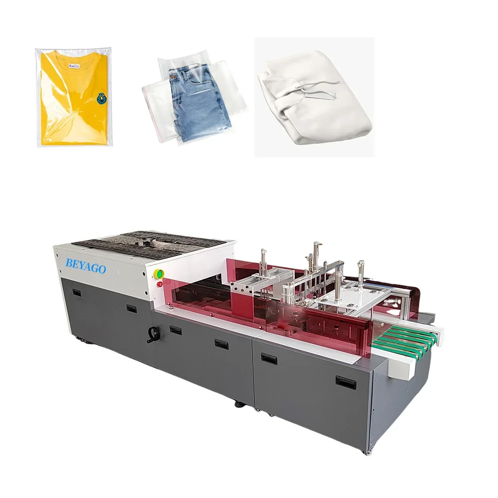 Apparel Garment T-shirt Automatic folding and packing Machine/Clothes Apparel Folding with Heat-seal bagging Machine