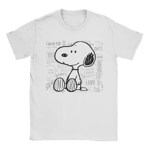 Camiseta para hombre y mujer, camisetas informales de algodón 100% de Snoopy Peanuts, camiseta de manga corta con dibujos animados, camisetas con cuello redondo de talla grande