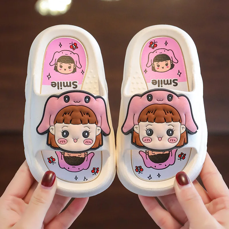 Pantuflas Girl Shoes Summer New Cartoon Children Slippers Cute Girl House Shoe Anti Slip Children Shoes Flip Flops Zapatos Niña