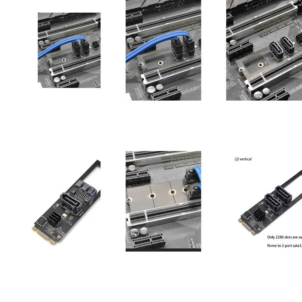 652F for M.2 NVME PCI-E to 2 Port Adapter Card Riser III JMB582 6GB/S Chassis Server Computer Expansion