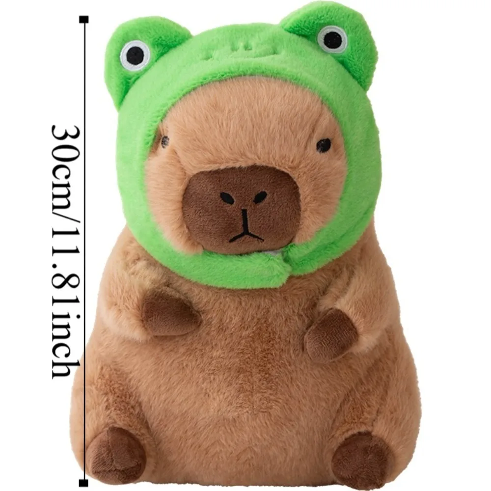 Oreiller de couchage en peluche Capybara, jouet de simulation de dessin animé, moelleux, doux, beurre moelleux, habillage, Noël