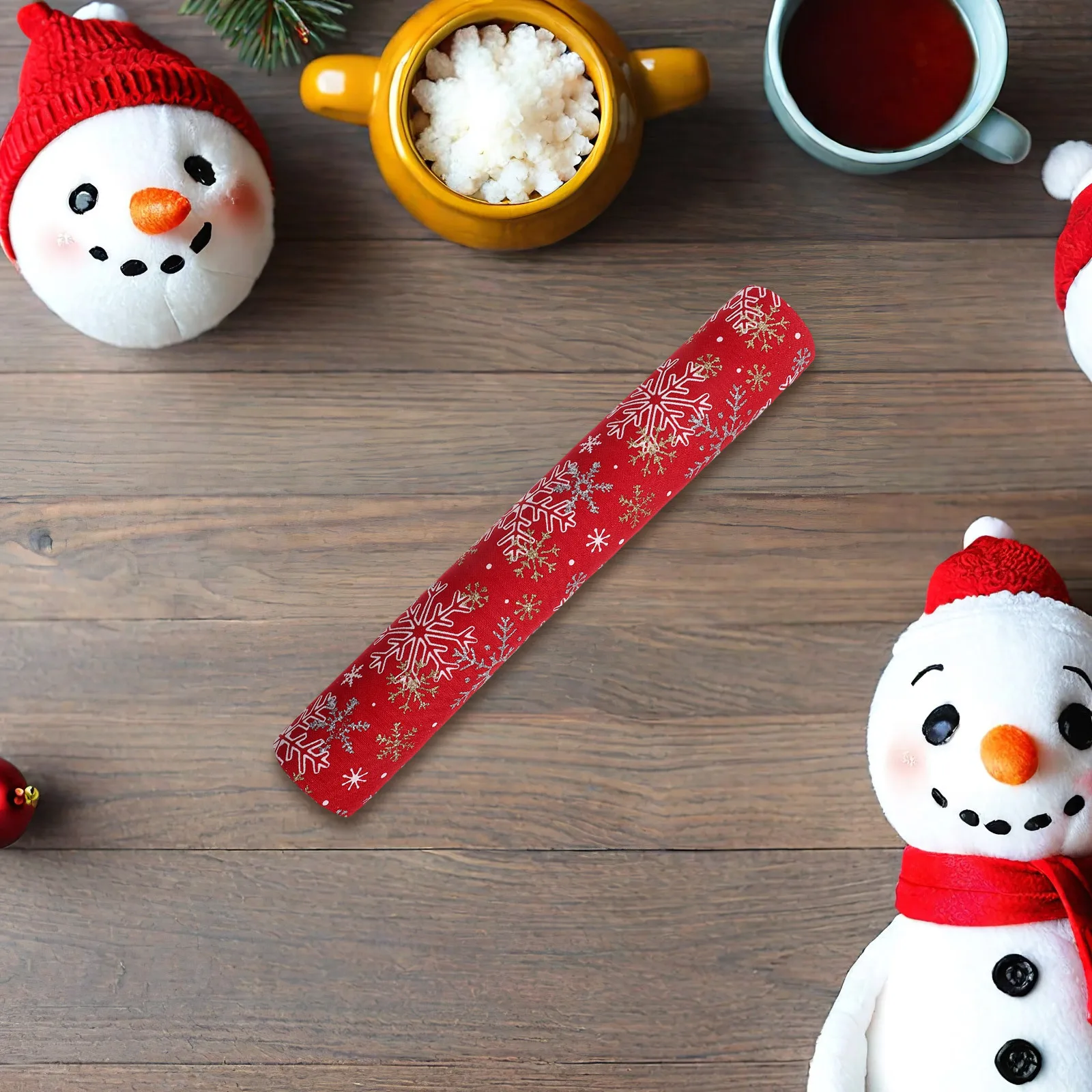 Kerst Sneeuwvlok Tafelloper Rood Wit Goud Polyester Rustieke Vakantie Diner Tafel Winter Decor Winter Vakantie Decor