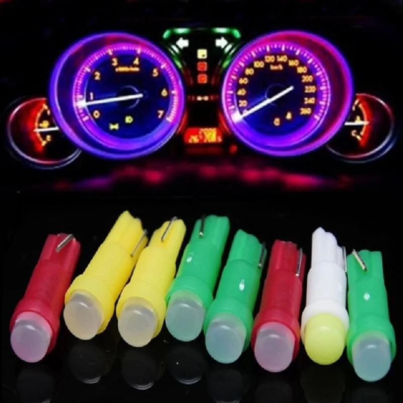 

10Pcs T5 W3W 2 SMD 3014 Dashboard Car LED Bulbs 12V DC W1.2W 70 73 74 79 85 Indicator Wedge Auto Instrument Warming Lamp