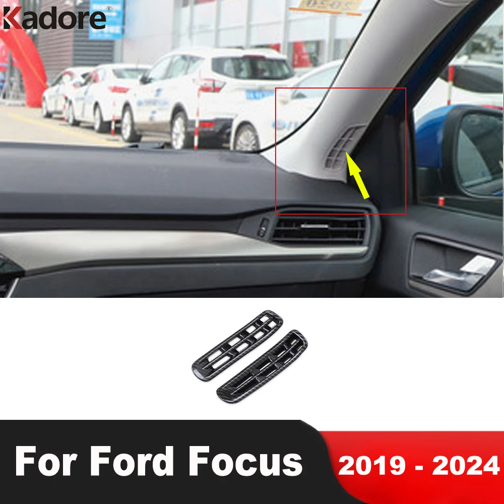 For Ford Focus 2019 2020 2021 2022 2023 2024 Carbon Fiber Car Front A Pillar Air Vent Outlet Cover Trim Interior Accessories