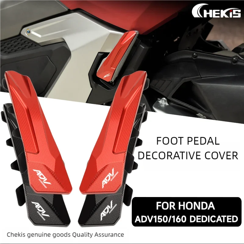 Chekis Motorcycle Modification Is Suitable for Honda Adv150 Adv160 Modification Accessories Left and Right Foot Pedals Decorative Covers Passenger Rear Pedals Aluminum Alloy Pedal Accessories