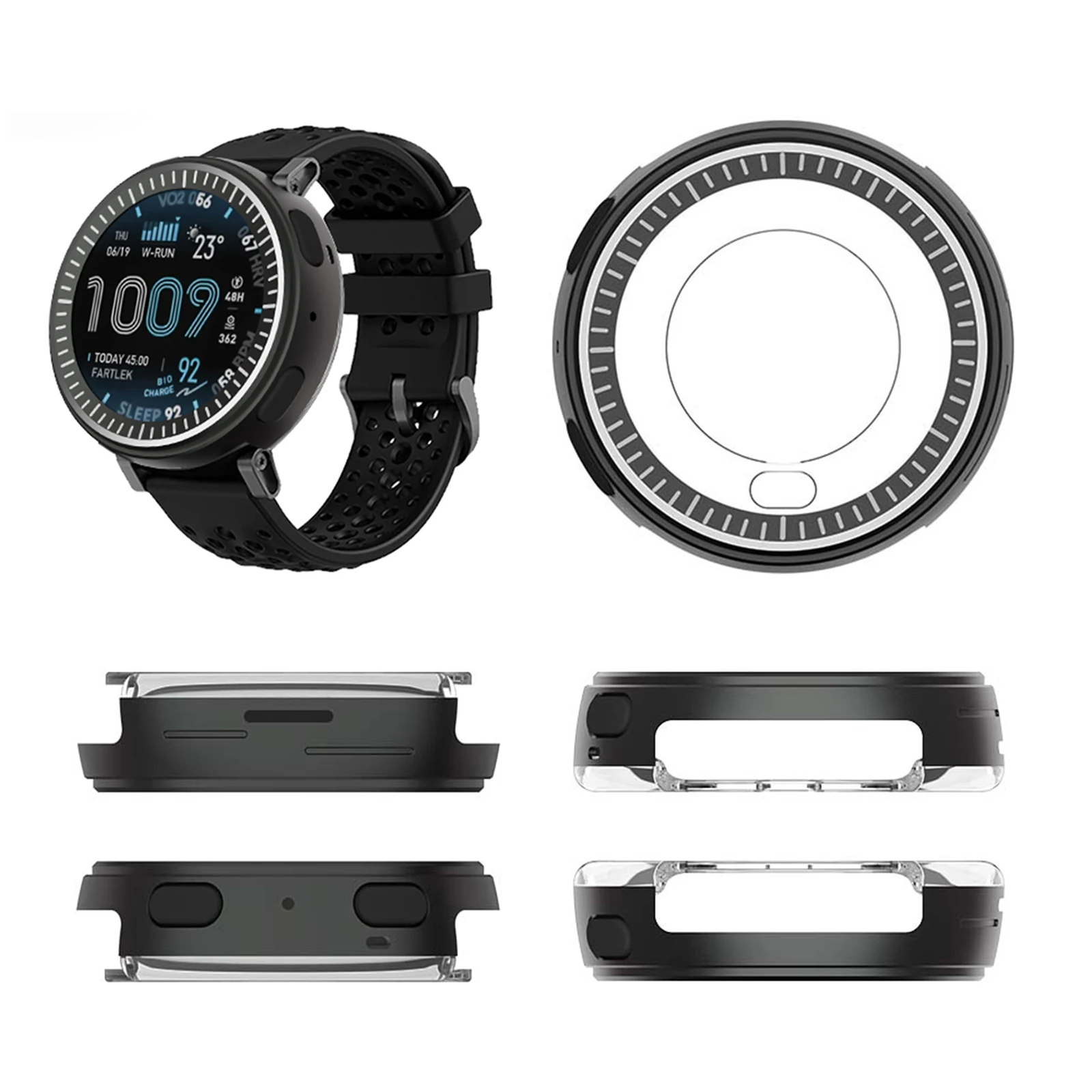 Precise Cutout Hard Shell Shockproof for Amazfit Active Max Replacement Metal Watch Bezel Anti-Scratch for Daily & Sports Use