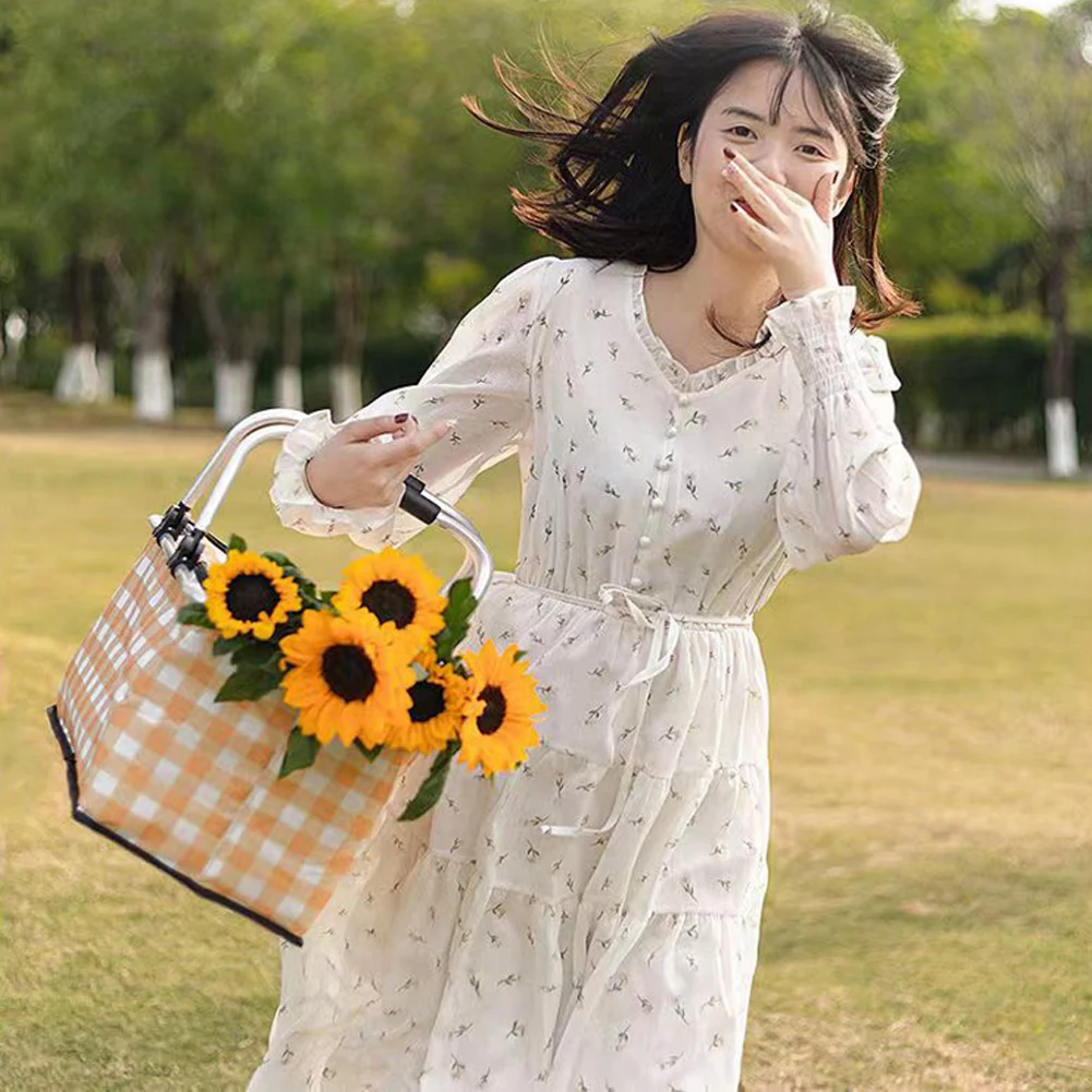 ตะกร้าสำหรับปิคนิคตั้งค่ายเก็บความเย็น30ลิตรพับเก็บได้ตะกร้ากล่องข้าวกลางวันเก็บความเย็นสำหรับเก็บอาหารปิกนิกกลางแจ้ง