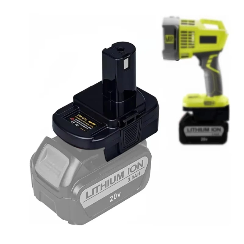 DM18RL Battery Converter Adapter USB DM20ROB For RYOBI Convert for DEWAL 20V for Milwaukee M&18 For RYOBI 18V Battery Adapter