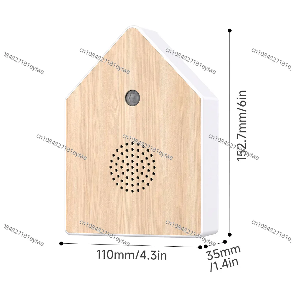 Motion Sensor Bird Call Decoy Waterproof Mini Wooden Style Outdoor for Garden Balcony