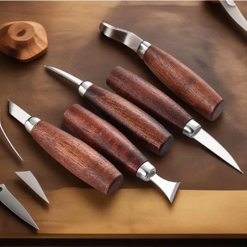 5pcs Tools For Wood Carving Chisel Woodworking Cutter Hand Tool Set Wood Carving Knife DIY Peeling Woodcarving