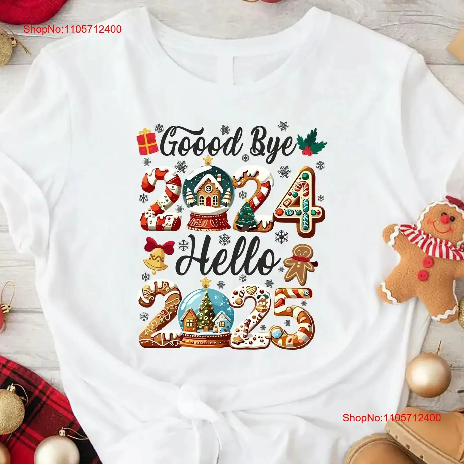 Good Bye 2024 Hello 2025 T Shirt Retro New Year Holiday Festive Christmas Happy Family Matching Merry vintage Washed Soft