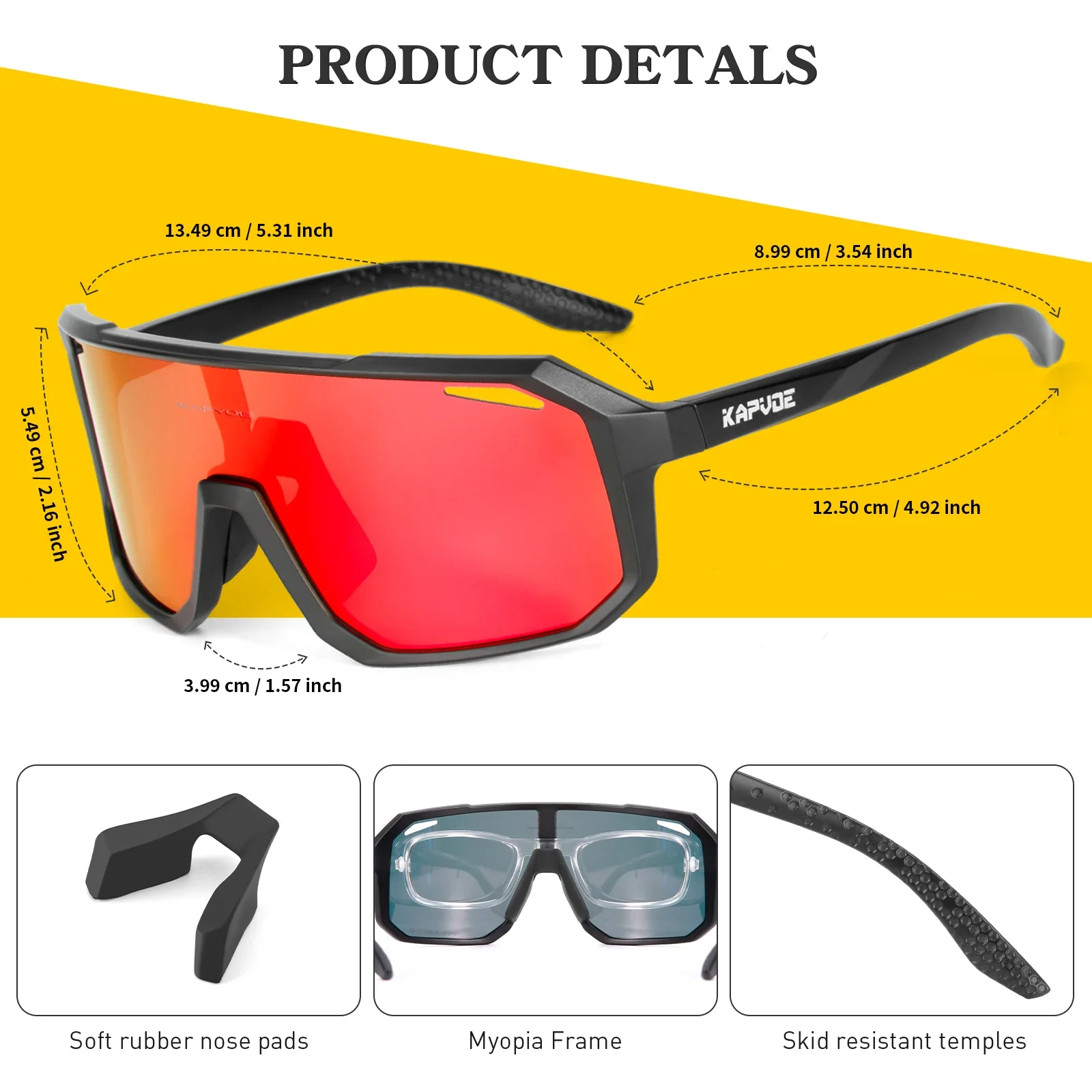 KAPVOE Cycling Glasses Bike For Men Woman Sports Outdoor Cycling Sunglasses Hiking Goggles Driving Bicycle Fishing SunGlasses