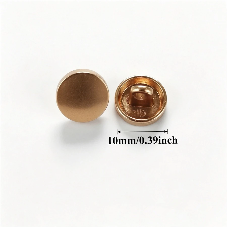10pcs Classical Round Flat Metal Shank Buttons For Clothes Fashion Coat Suit Blazer Knit Bags Handmade Decorations DIY Crafts