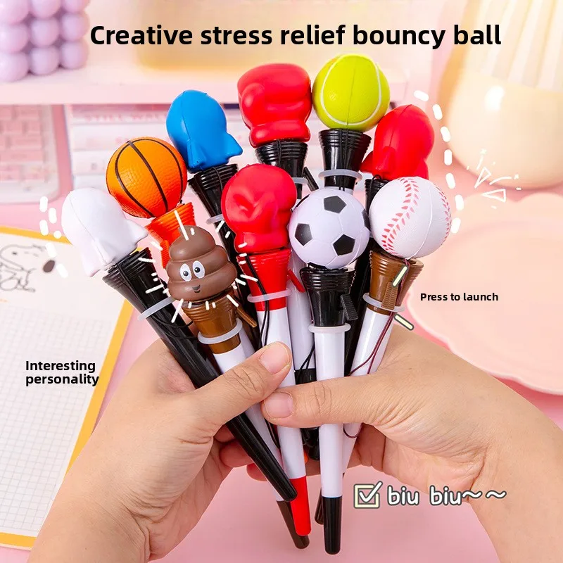 

36 Pcs Creative Elastic Ball Ballpoint Pen Cute Personality Pu Slow Rebound Fist Styling Pen Student Stress Reduction Stationery