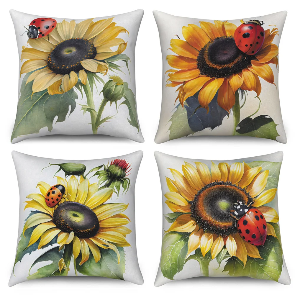 

Sunflower Decorative Pillow Cover Cushion Throw for Sofa Car Living Room Decoration