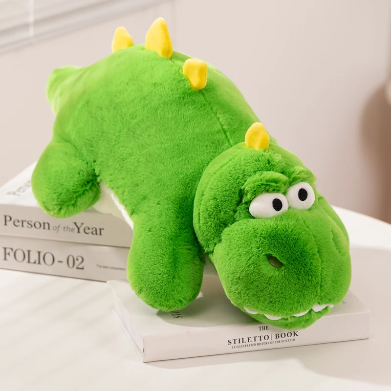 

53cm Lifelike Cartoon Dinosaur Model Plush Toy Stuffed Animal Cute Stupid Green Big Eyes Dino Cuddly Plushie Doll Baby Kids Gift