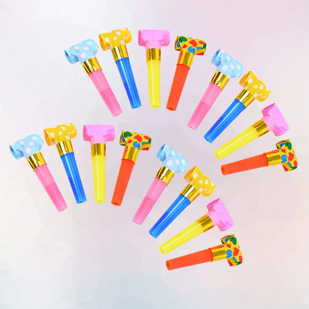 100Pcs Party Whistles Blowing Dragon Musical Blowouts Birthday Carnival Noisemakers Cheer Props Birthday Party Whistles
