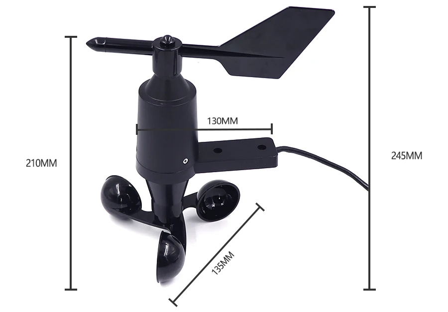 2026 Multi Function Online Monitoring Wind Speed Direction 2 1 Anemometer Sensor IP65 Protection Wireless Connectivity for Power