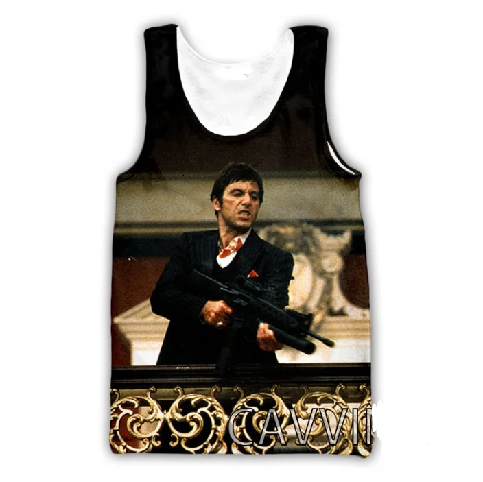 2024 Summer New Movie Scarface Tony Montana Tank Top 3D Print Men Women Casual Harajuku Sleeveless Vest Gym Fitness Top Clothing