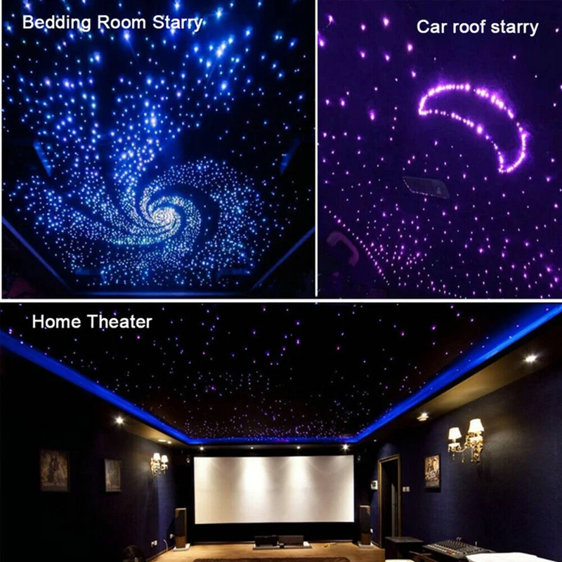 Smart Phone Remote Controlled Voice Control 16W Fiber Optic Star Light DIY Roof Home Ceiling Lighting Kit RGB Lamp
