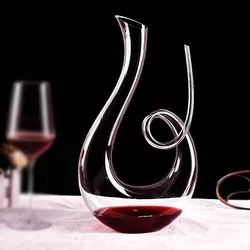 1500ML High Grade Decanter Handmade Crystal Glass Swan Spiral Decanter Wine Separator Champagne Whisky Brandy Wine Bottle Gift