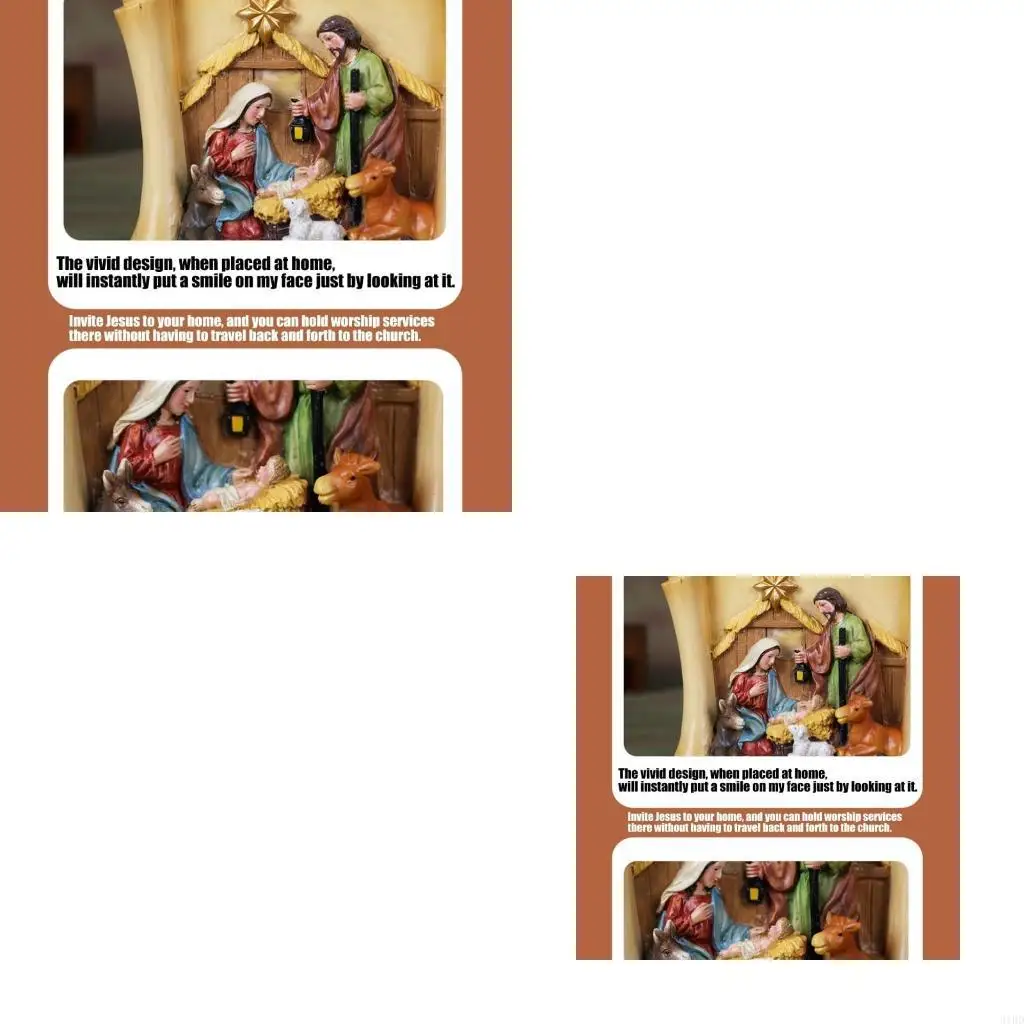   Christmas Nativity Decorative Statues Figurine Catholic Holy Family Statue Desktop Ornament Holiday Religious Gift