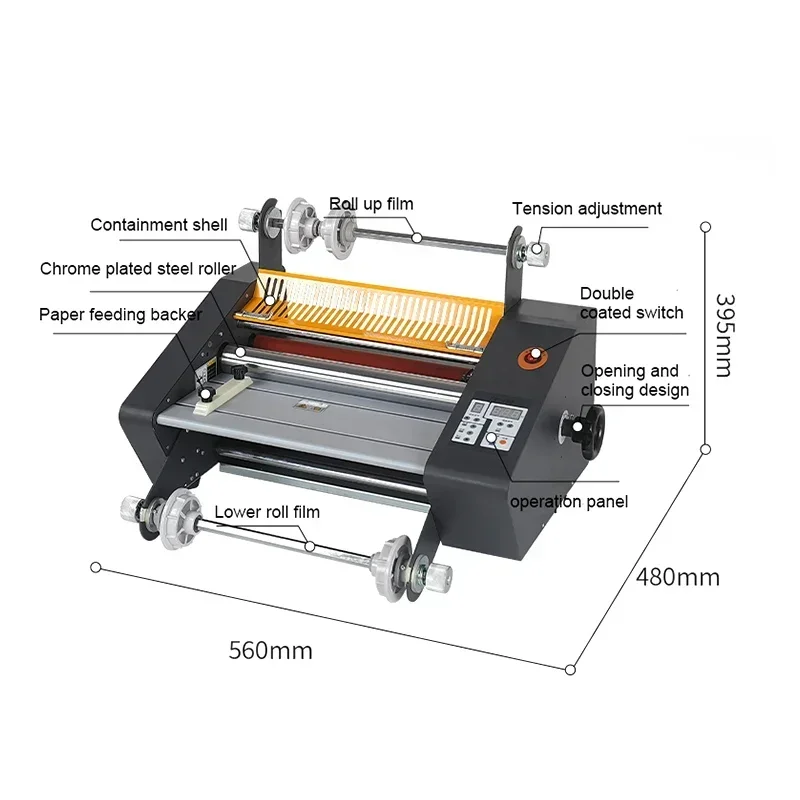 Fully Automatic Double-Sided Laminator / Photo Album Thermal Laminator / Variable-Speed ​​Self-Adhesive Cold Laminator FM-650