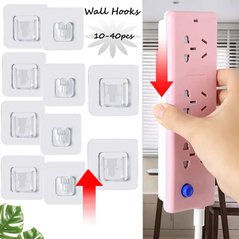 5/10/20 sets of strong adhesive double-sided patch hook hook transparents sticky wall hook cup suction device gadgets