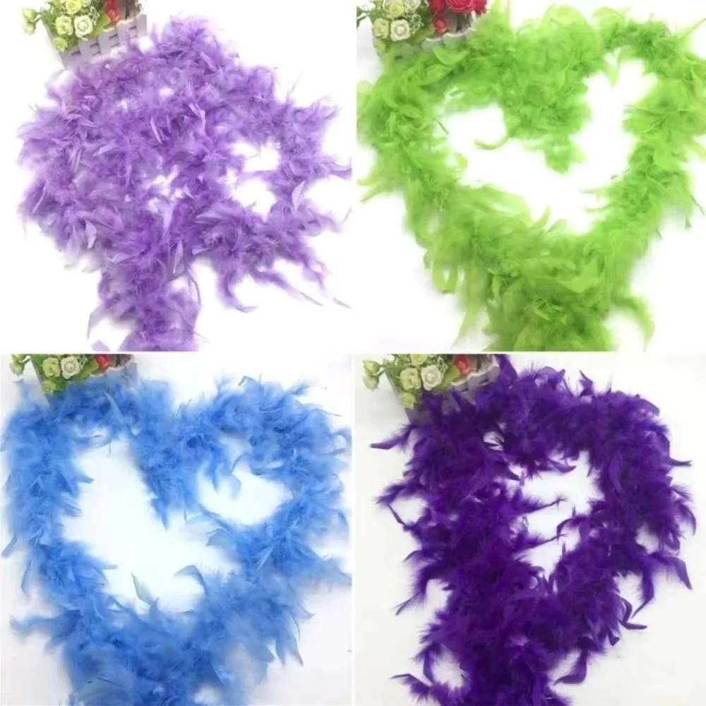 Wedding Supply Solid Color Feather Boa Turkey Feather Natural Feather Scarf Multiple Colors Shawl Apparel Fabric Party Decor