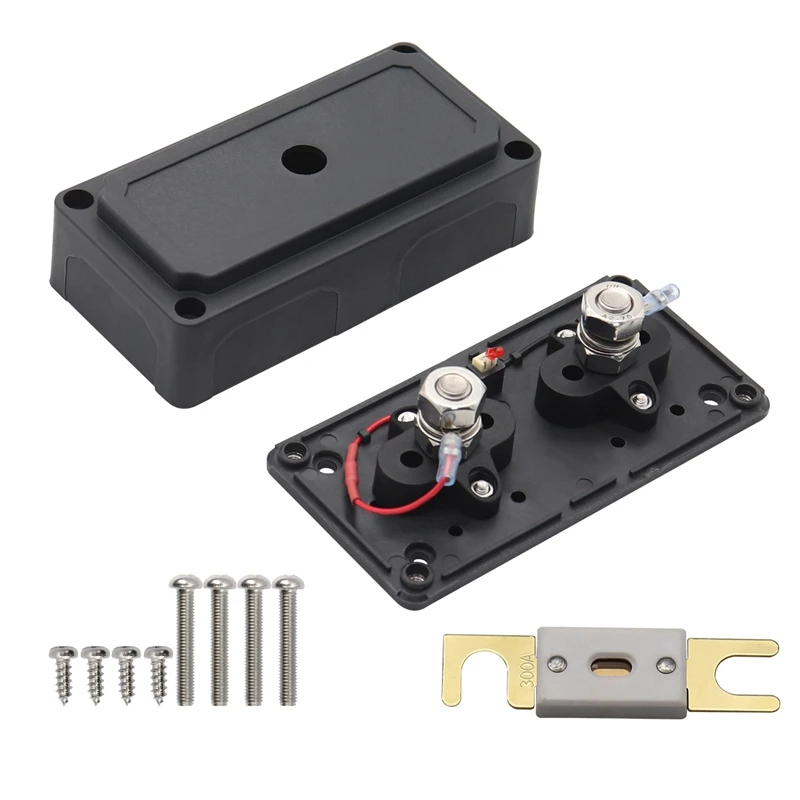 

ANL Fuse Box Power Distribution Busbar Box With M10(3/8Inch) Terminal Studs For Boat Yacht With 300A ANL FUSES