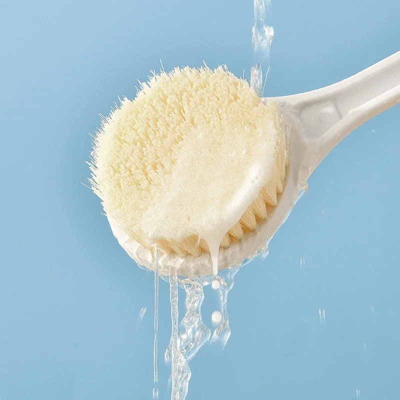 Brosse de bain à long manche pour cheveux doux, épurateur de boue pour le dos, douche, massage, expansion