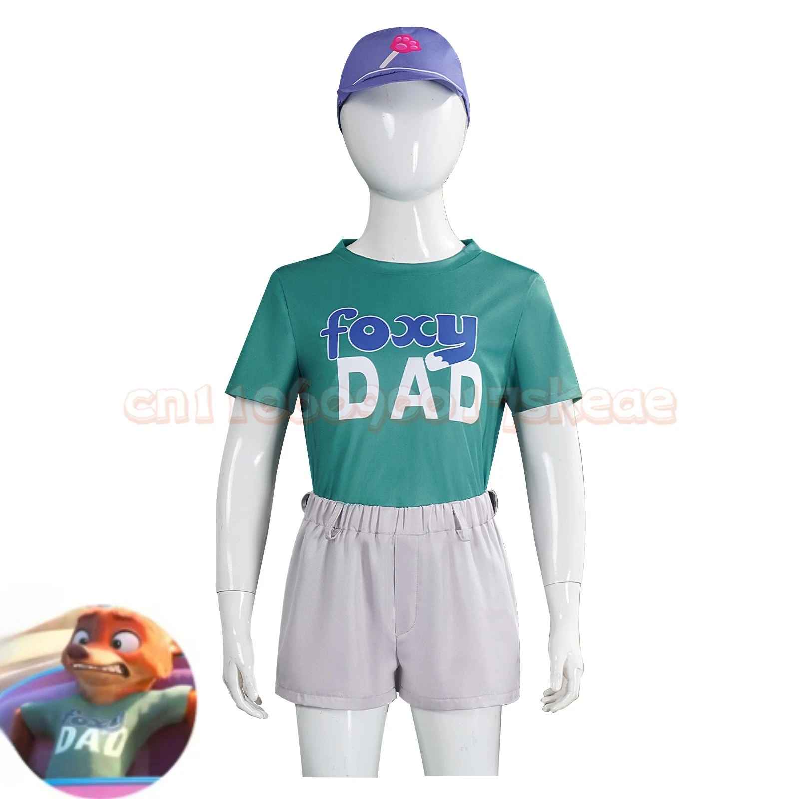 

ZPD Fox Nick Wilde Cosplay Costume Zootap Men's Anime Rise of the Non Mammalians Adult Foxy Day Shirt Shorts Cap Halloween Party