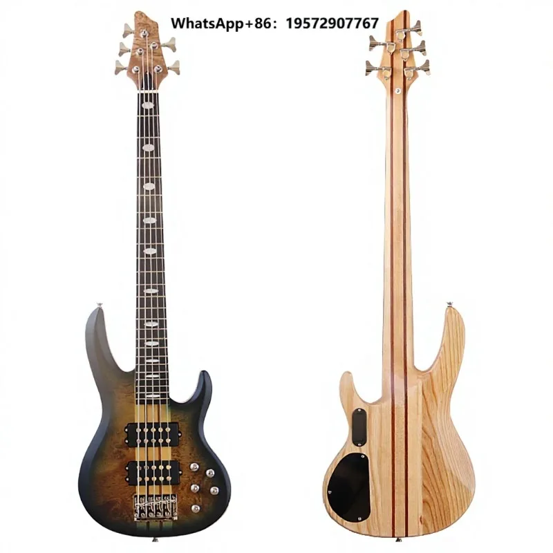 43-inch 5-string Conjoined Electric Bass Tree Pomegranate Sticker Water Curve Backboard Professional Performance Active