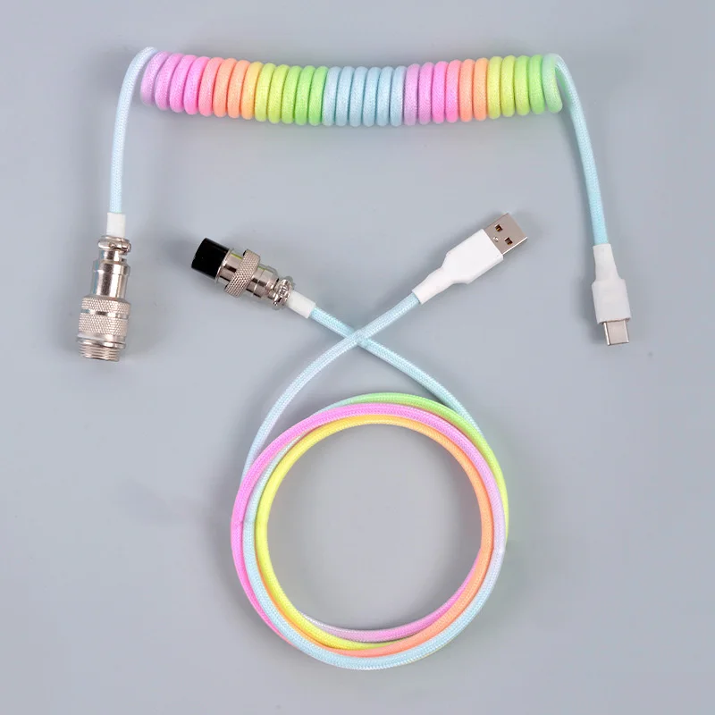 High Speed Data Transmission Type C USB Detachable Spiral Coil Cable for Aviator Desktop PC Reliable Connectivity