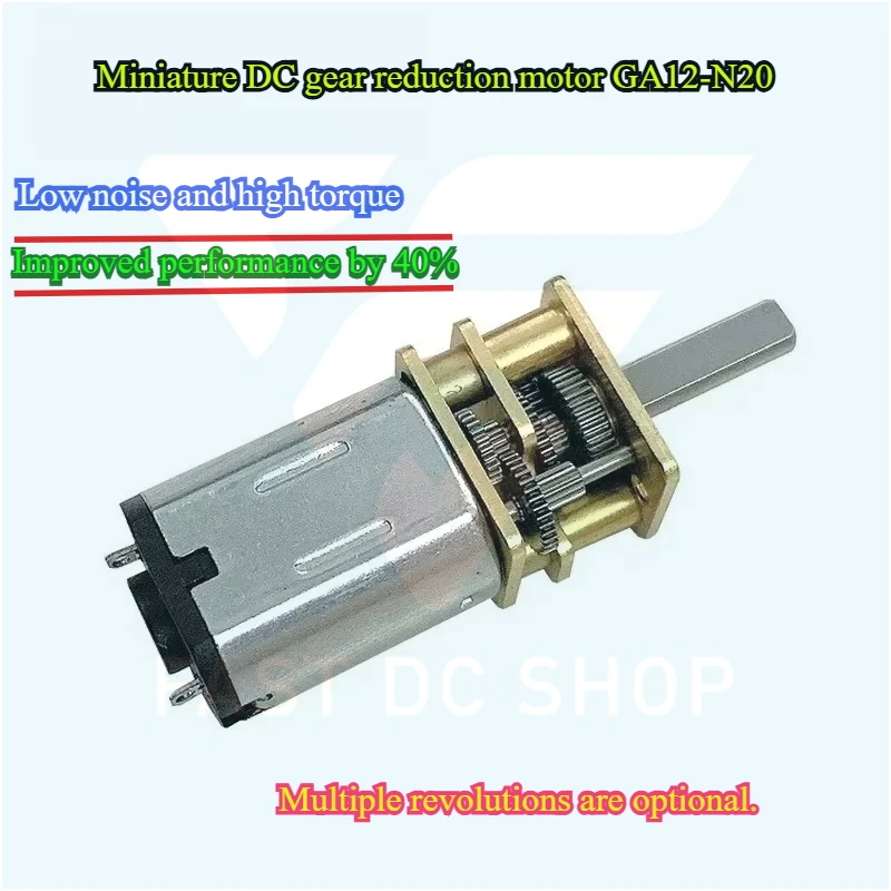 N20 metal gearbox permanent magnet gear motor DC3V 6V 12V 15rpm-1000rpm low-speed high-torque motor DIY robot car electric lock