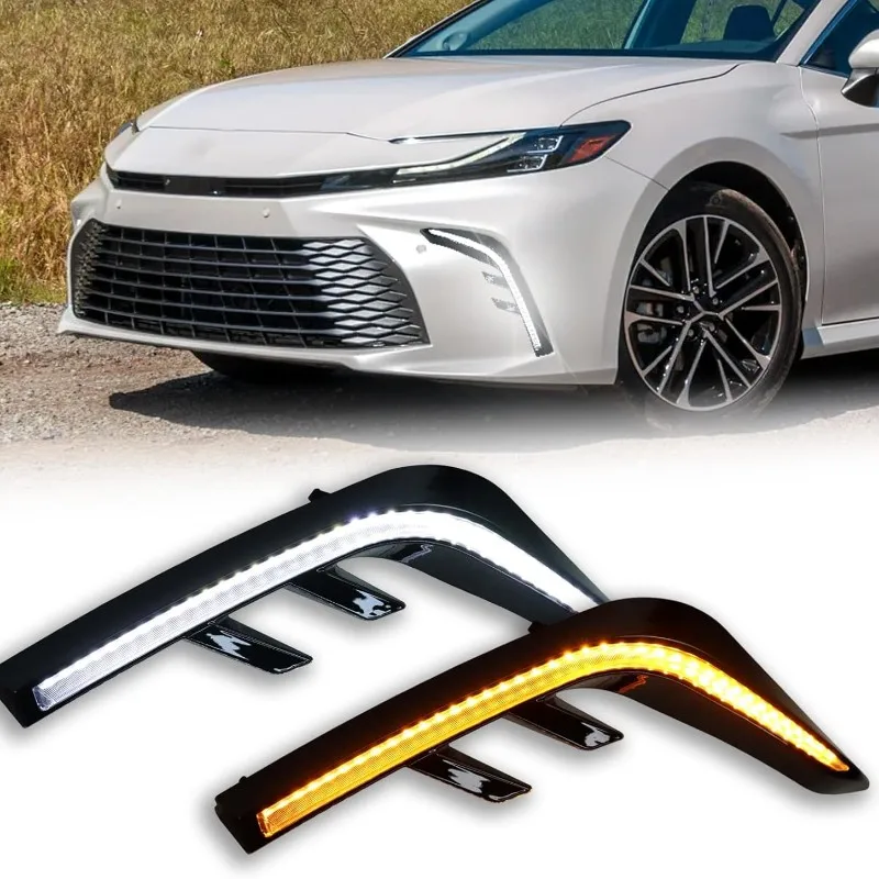 LED Daytime Running Light For Toyota Camry 2025 Blue Night Lamp White DRL Amber Sequential Turn Signal Light For XLE LE