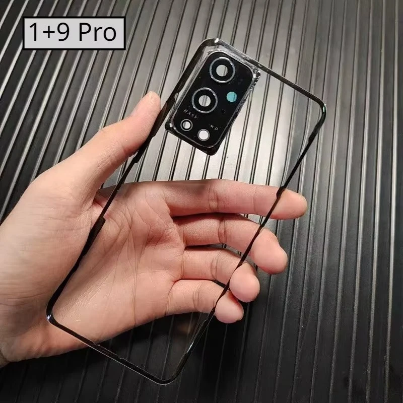 Battery Back Cover For Oneplus 7T 9 Pro 8 7 Pro 6T 6 One Plus Transparent Door Repair Rear Clear Glass Case + Camera Frame Lens