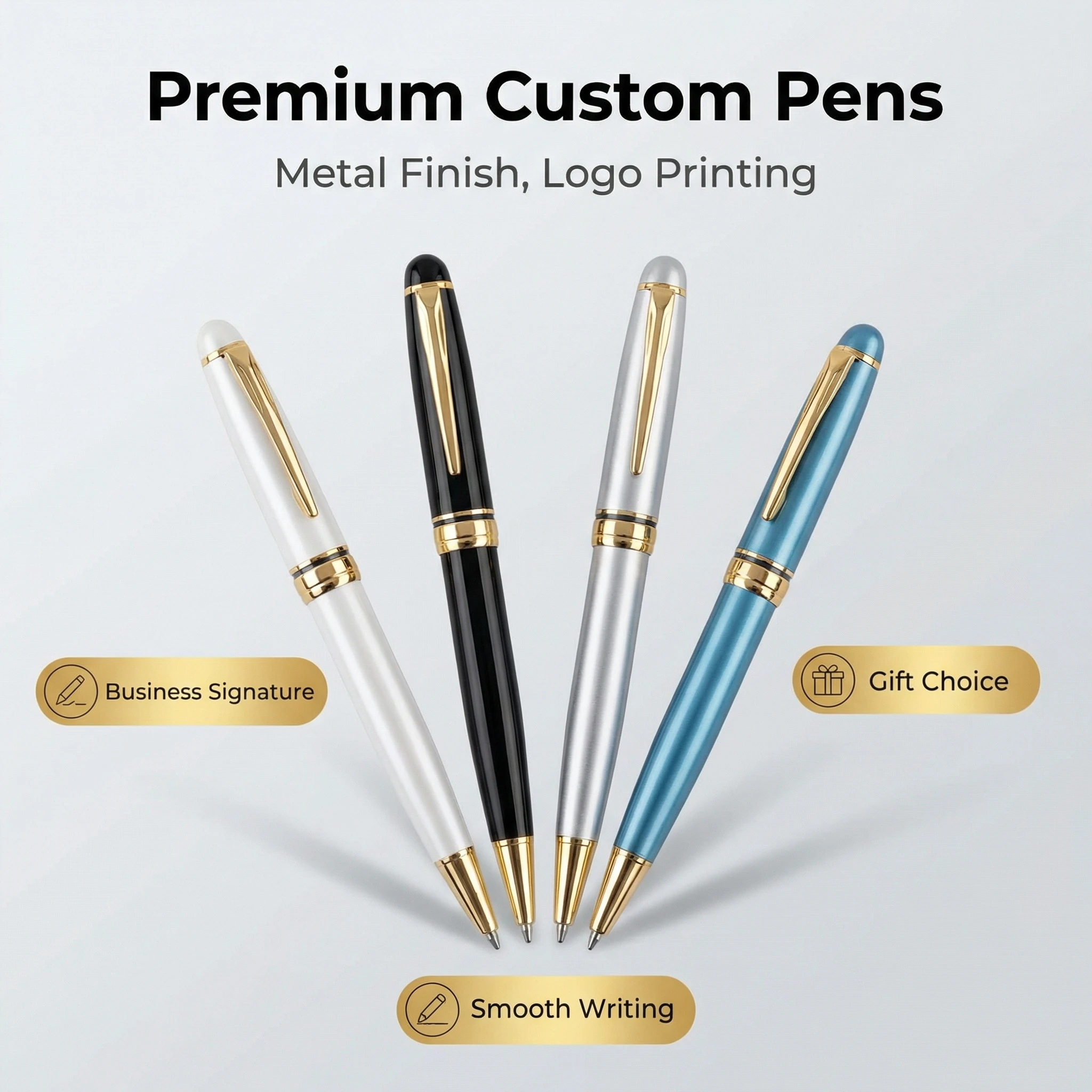 

Delicate Custom Engraved Text Metal Ballpoint Pen Smooth Writing Signature Pen Luxury Office Souvenir GiftTeacher Graduation