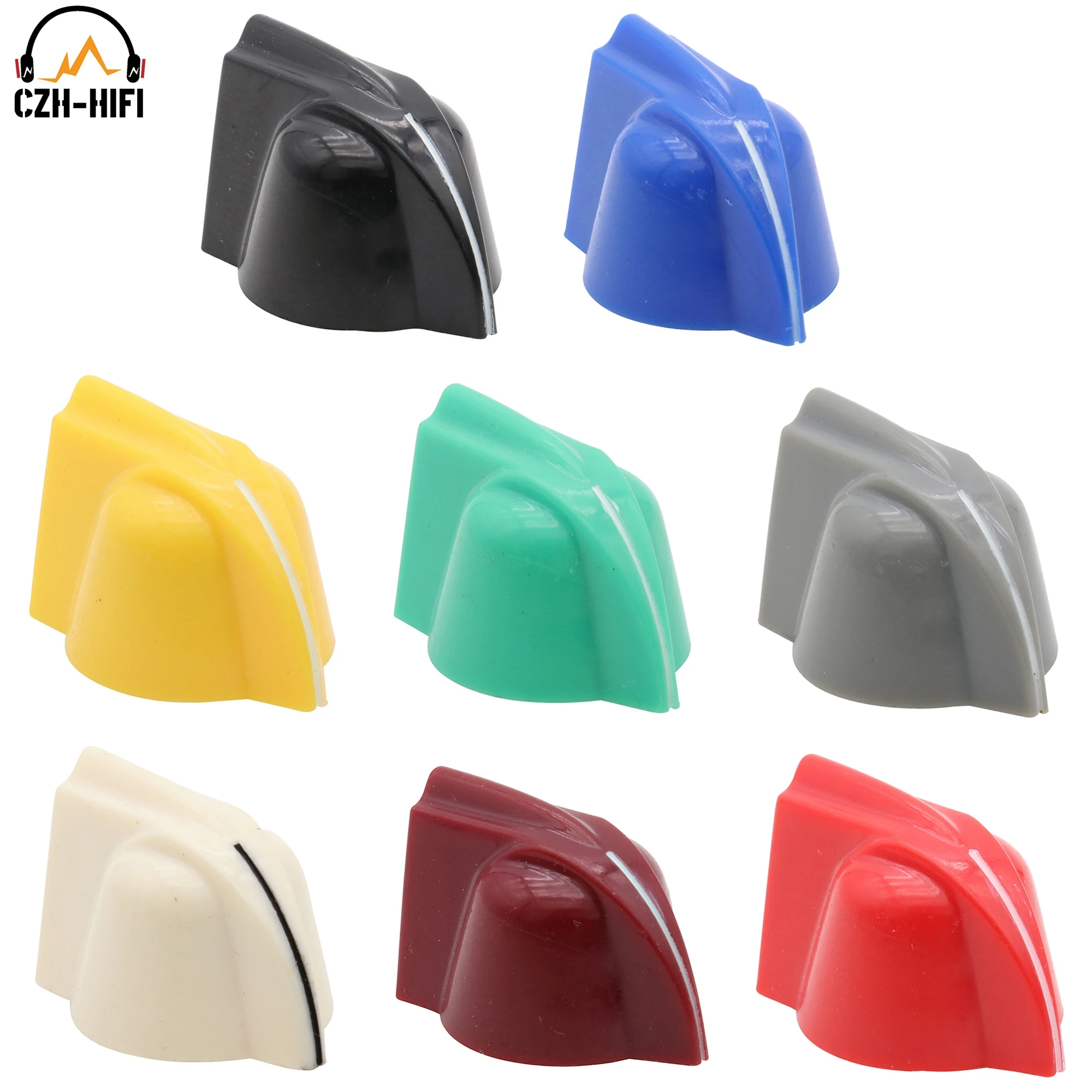 10pcs 23x14mm ABS Plastic Chicken Head Knob Set Pointer Button for Guitar Bass Radio Subwoofer DJ Mixer Stomp Box Overdrive