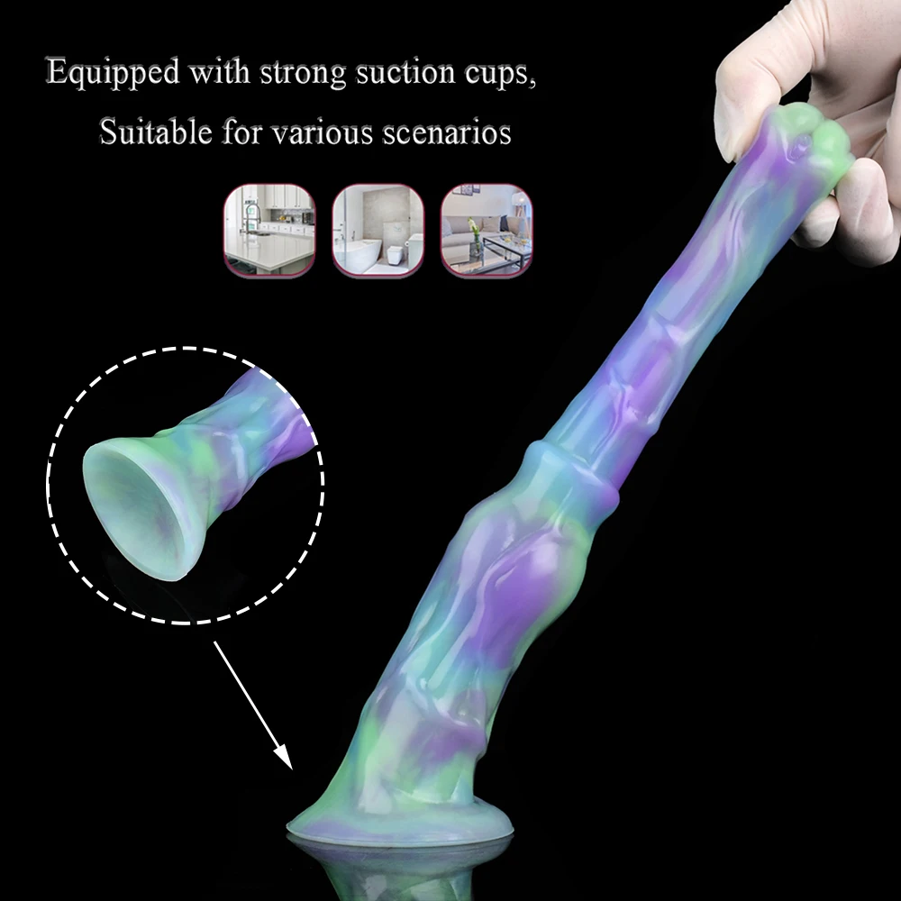 YESBUY Fantasy Horse Dildo Silicone Animal Knot Penis With Suction Cup Anal Sex Toy For Male Female Prostate G Spot Stimulator - view 6