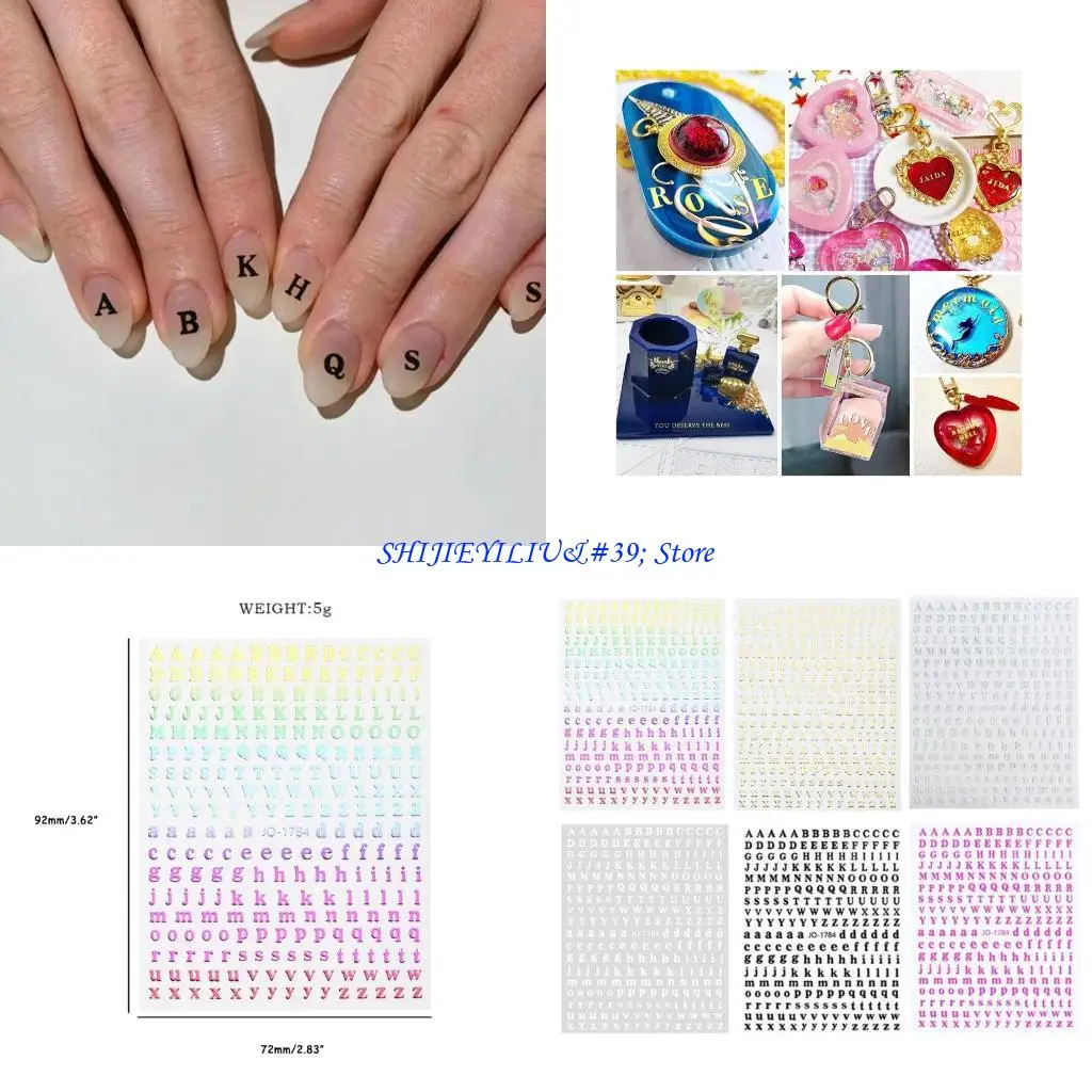

E21F Маленькие наклейки с алфавитом, наклейки для дизайна ногтей с буквами, наклейки с алфавитом, наклейки из смолы