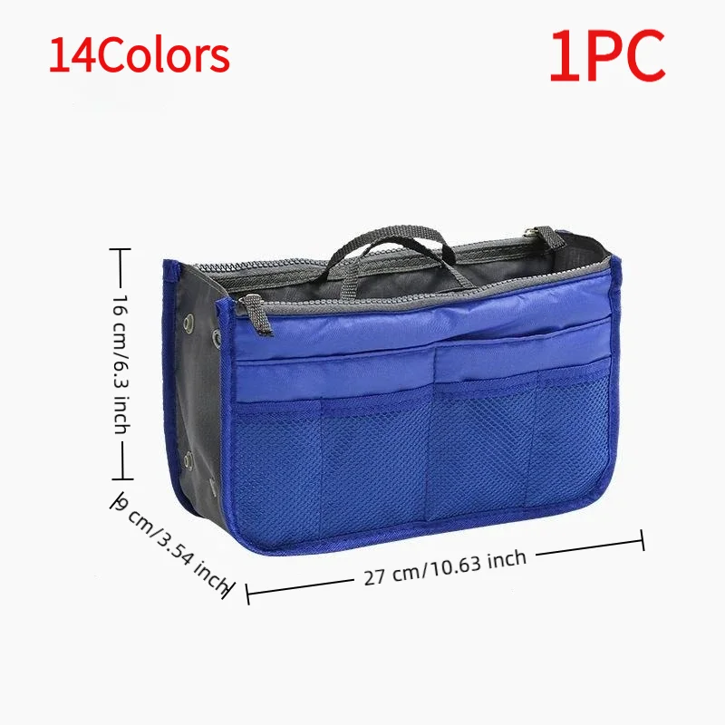 #1PC Multifunctional Bi-fold Storage Bag Double Zipper Large Capacity Storage Arrangement Makeup Toiletries Classification Bag