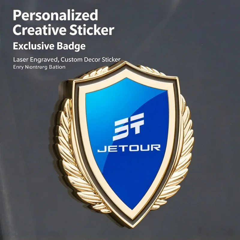 3D metal car logo sticker personalized appearance decoration badge accessories are suitable for Jietu X70, X90, X70S PLUS, Dashi