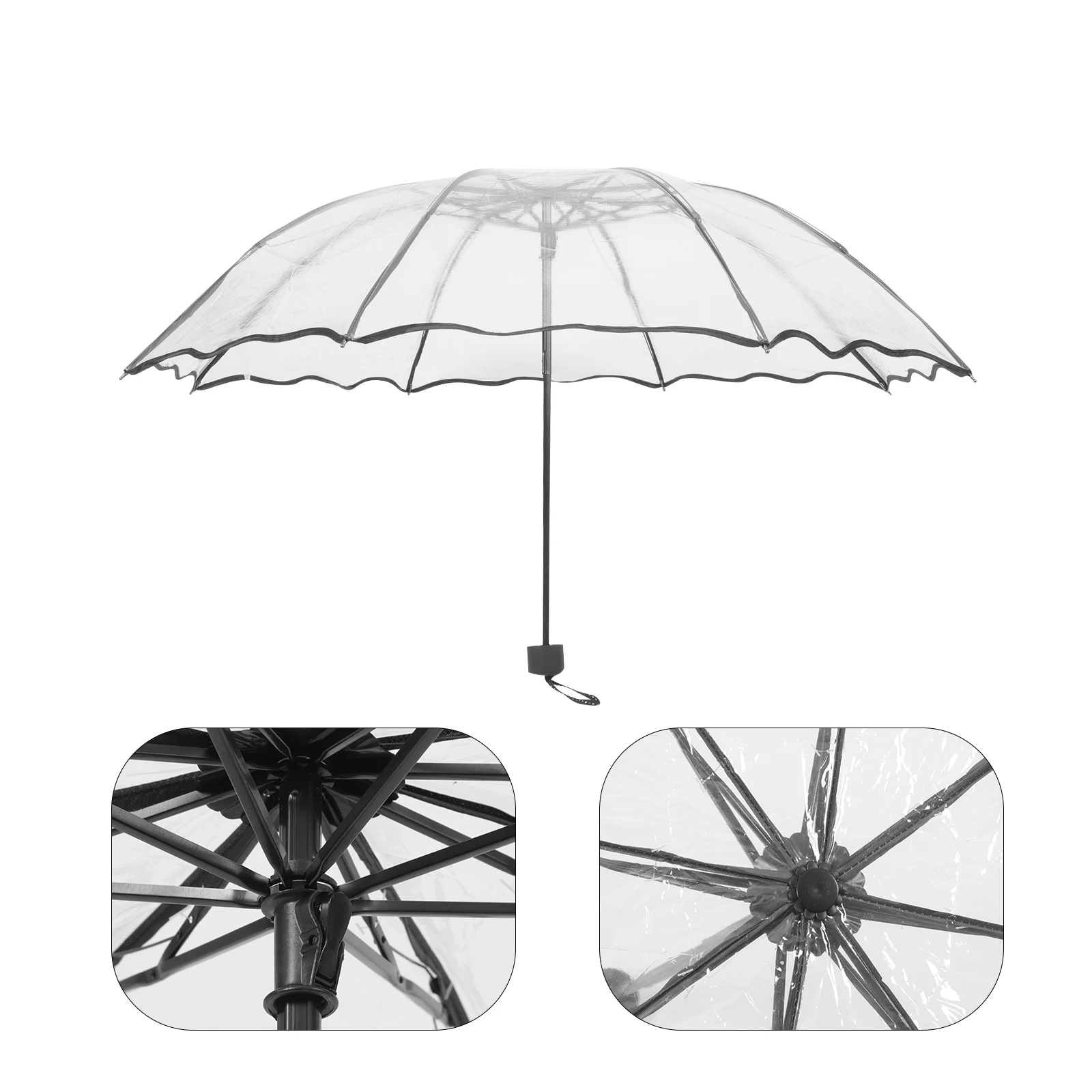 

Transparent Umbrella Compact Foldable Sun Rain Umbrella For Travel Outdoor All-Weather Protection Lightweight Portable