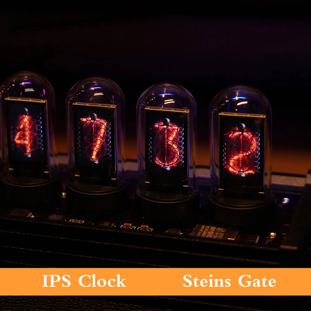 Steins Gate RGB Pseudo Glow Tube IPS Clock Desktop Decoration