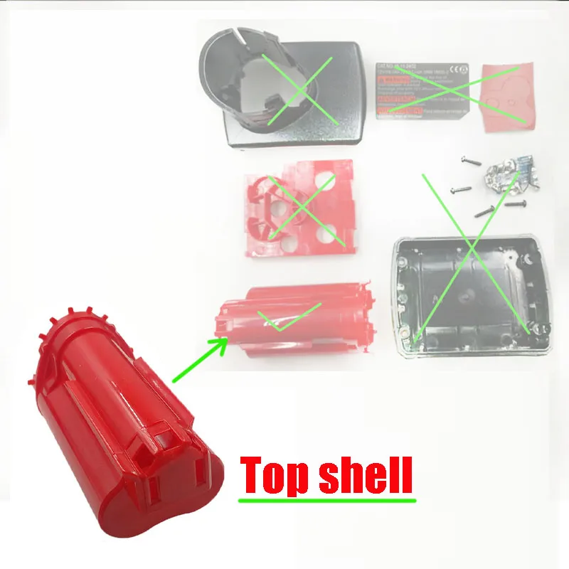 Battery Plastic Case Box Parts Subassembly For Milwaukee 12V 48-11-2411 Li-ion Battery Middle Shell Top Housings Accessory