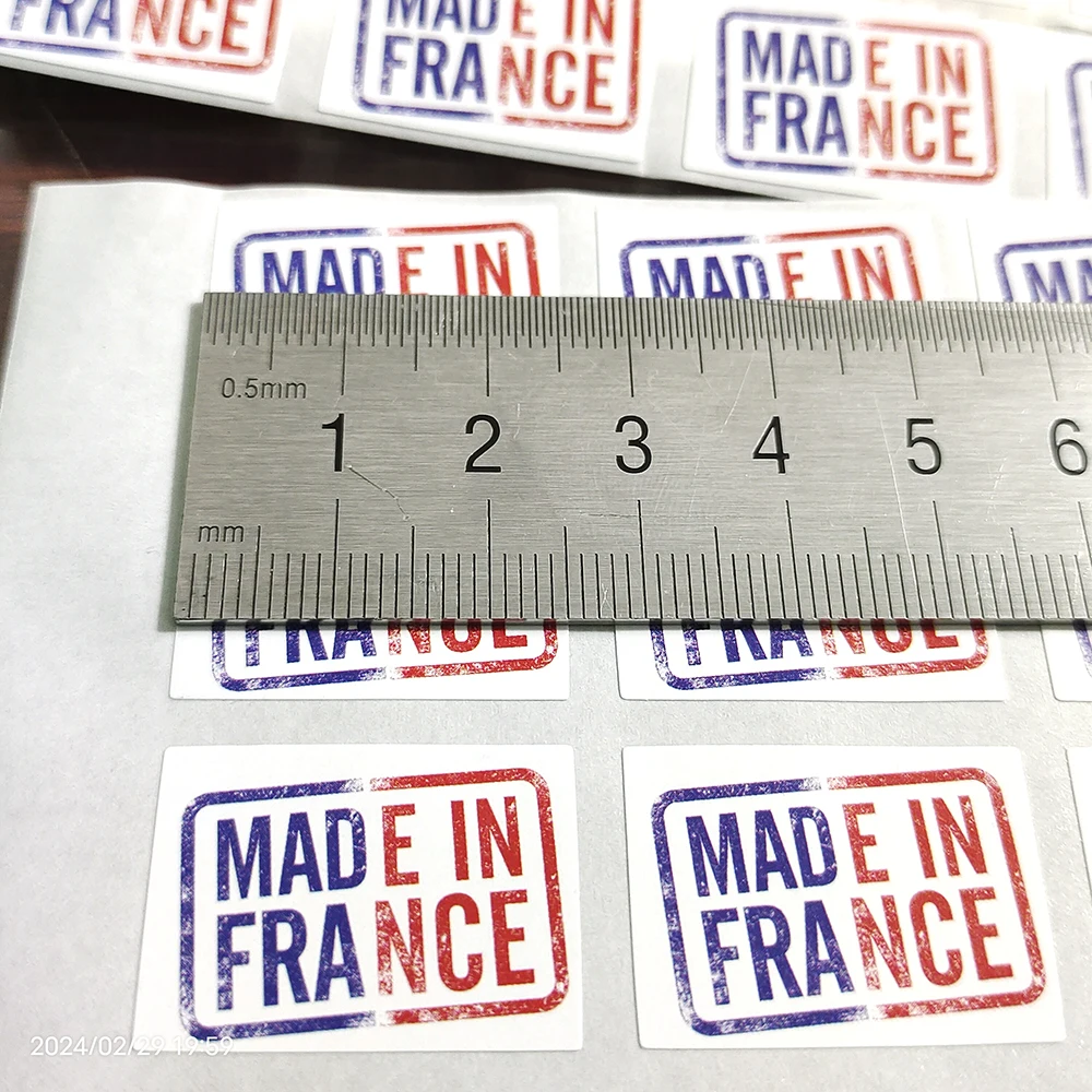 Imagem -02 - Feito na França Etiqueta de Papel Autoadesiva para Produtos de Fábrica Francesa Instruções de Origem Fabricadas em 800 Peças 25x18 mm